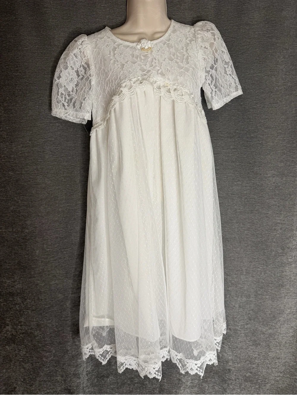 Classic White Lace Formal Dress for Girls